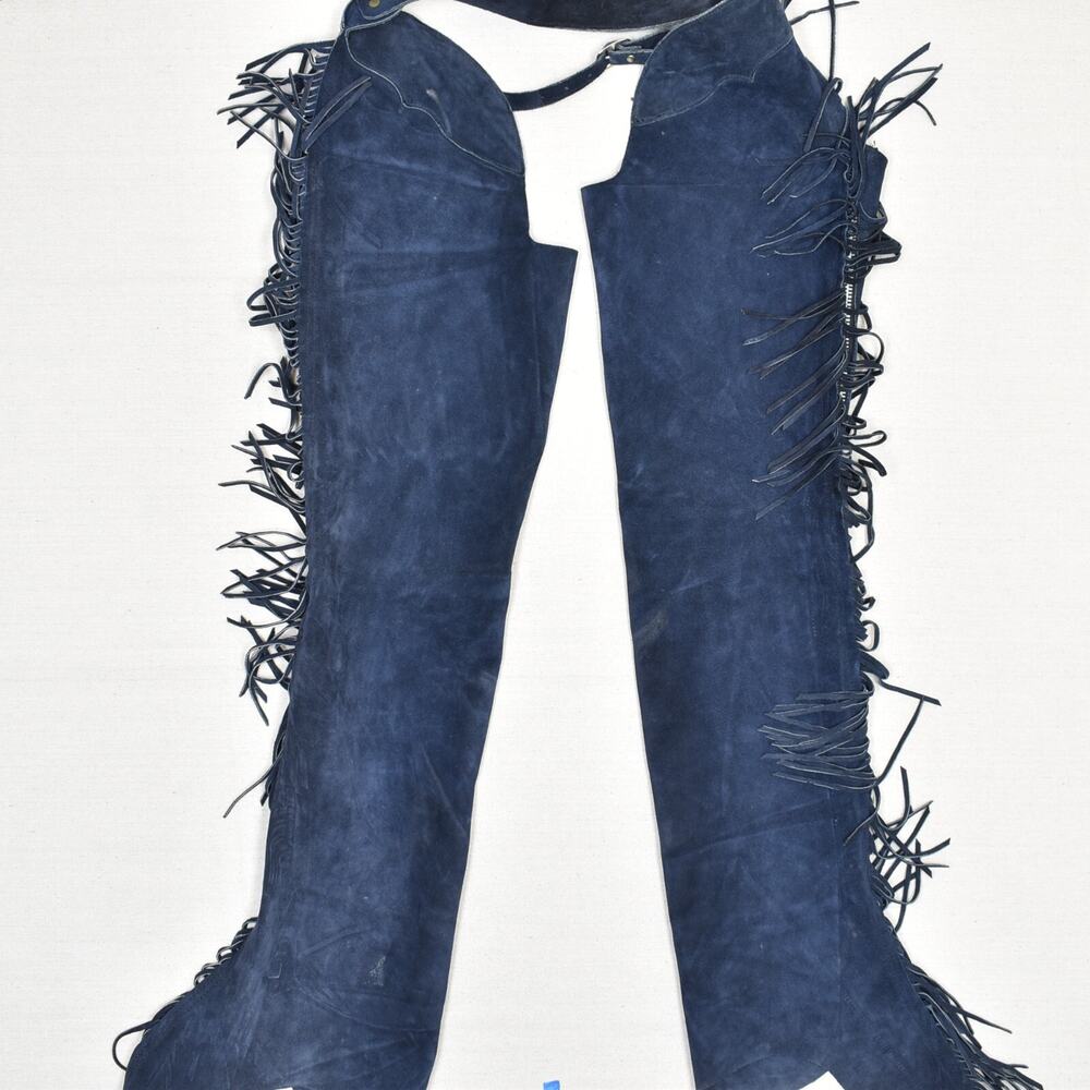 Blue Suede Fringe Chaps